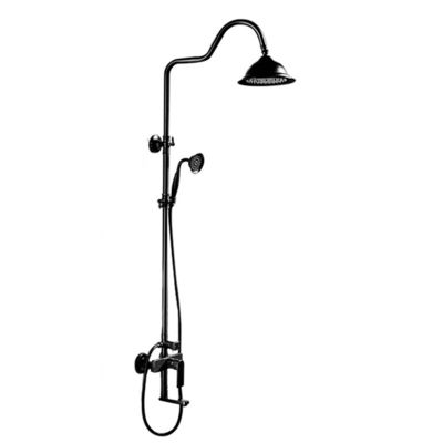 qualità  Modern Brass Matte Black Temperature Display Single Handle Body Faucets Mixer Rainfall Shower Faucet fabbrica